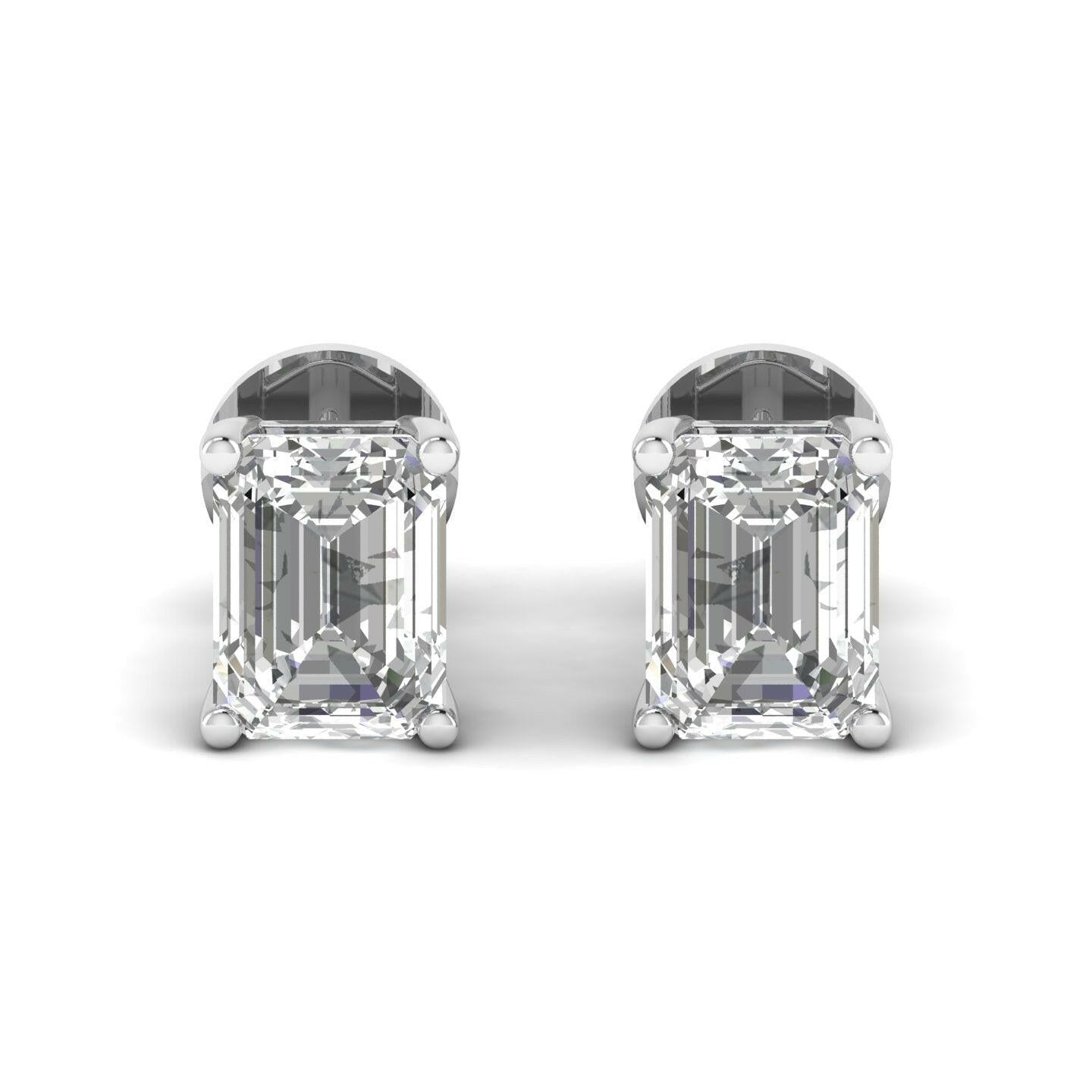 14K Gold Studded TW 2 Carat D Color VS1 Clarity Lab Grown Diamond Studs.